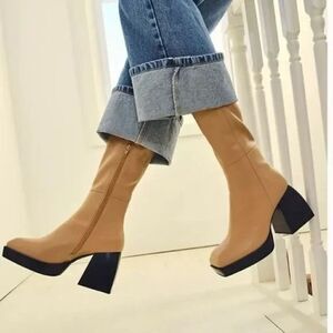 New Free People x Jeffrey Campbell Daphne Second Skin Platform Boots US 10